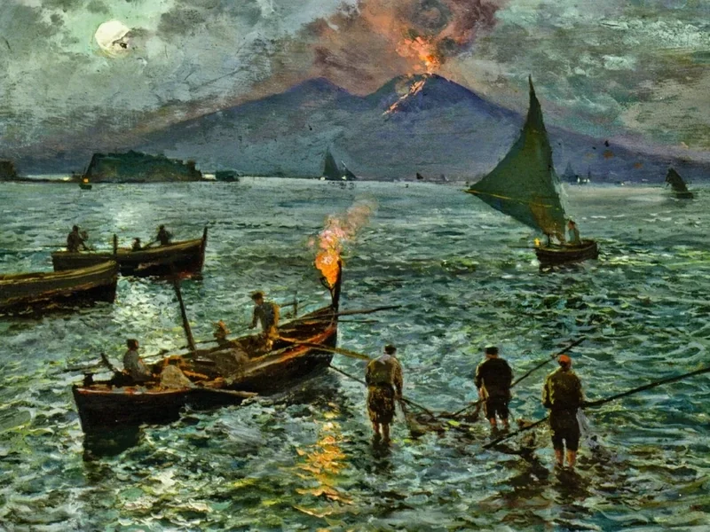 1856-Attilio Pratella - Pescatori alla sera